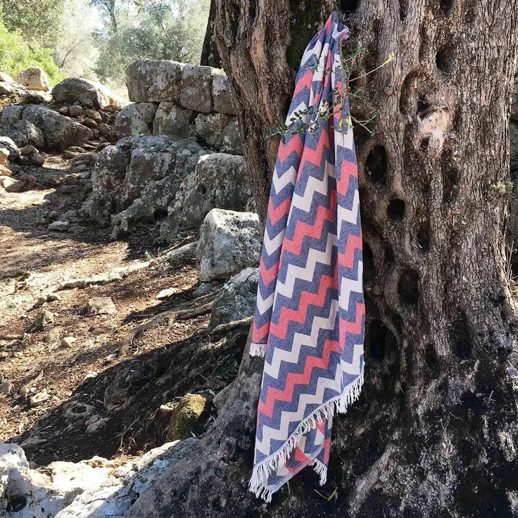 Mijolnir 'Rapsodi - Red' Fouta (Strandtuch), Rot, 90 x 170 cm