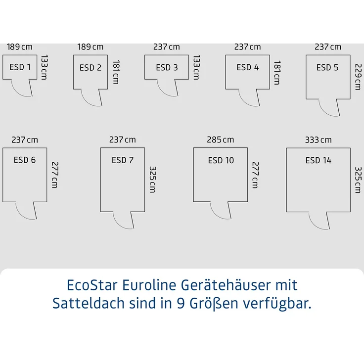 Hörmann Ecostar Metall-Gerätehaus "Euroline Trend" mit Satteldach ESD 6, graualuminium, 214 x 262 cm,2-flüglige Tür – Bild 9