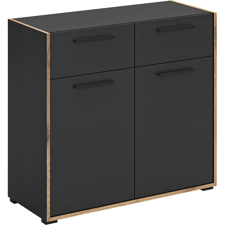 Kommode (B/H/T: 95x86x37 cm) in Basalt Melamin und Basalt Melamin