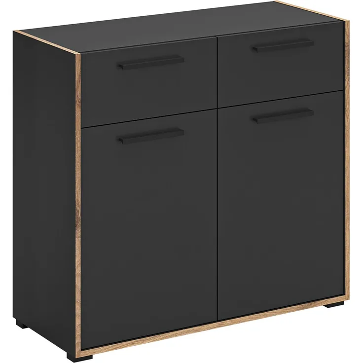 Kommode (B/H/T: 95x86x37 cm) in Basalt Melamin und Basalt Melamin