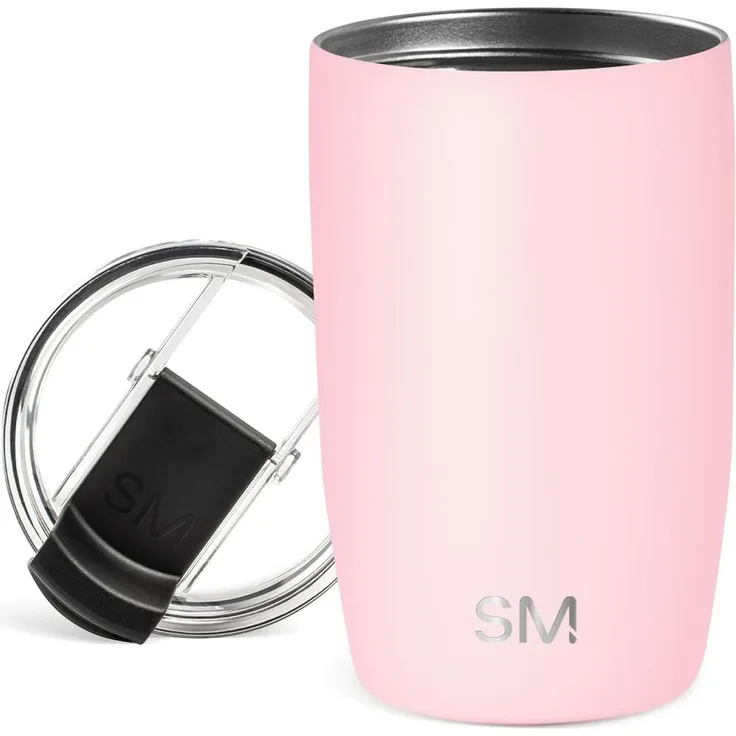 Simple Modern Thermobecher Kaffeebecher to go mit Klappdeckel | Isolierter Edelstahl-Kaffeebecher | Geschenke für Frauen und Männer | Voyager | 350ml | Blush