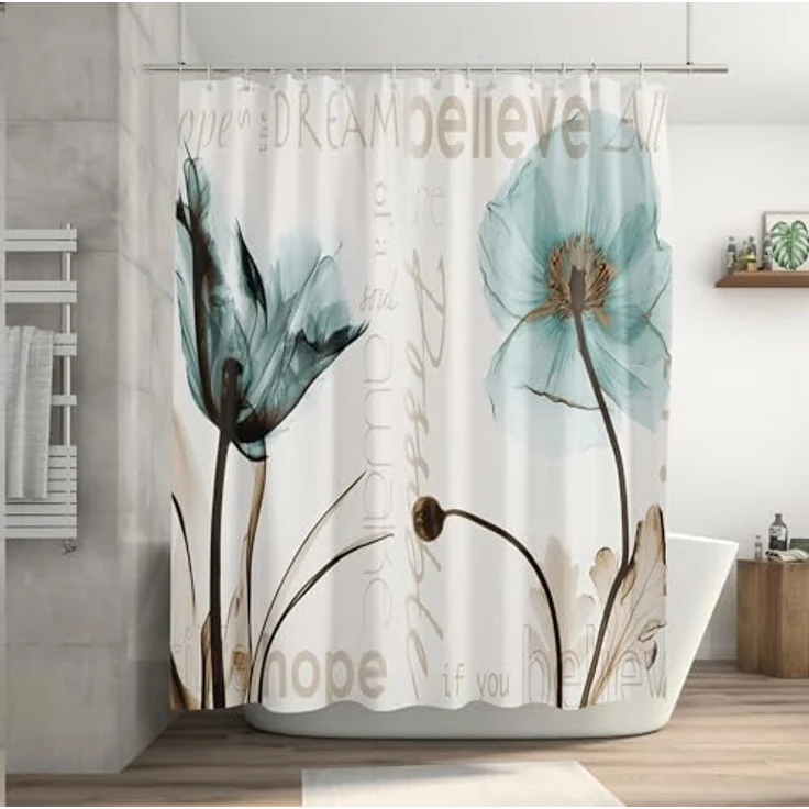 M&W DAS DESIGN Duschvorhang 180x200 Shower curtains Anti schimmel Waschbar Badezimmer gardinen – Bild 2