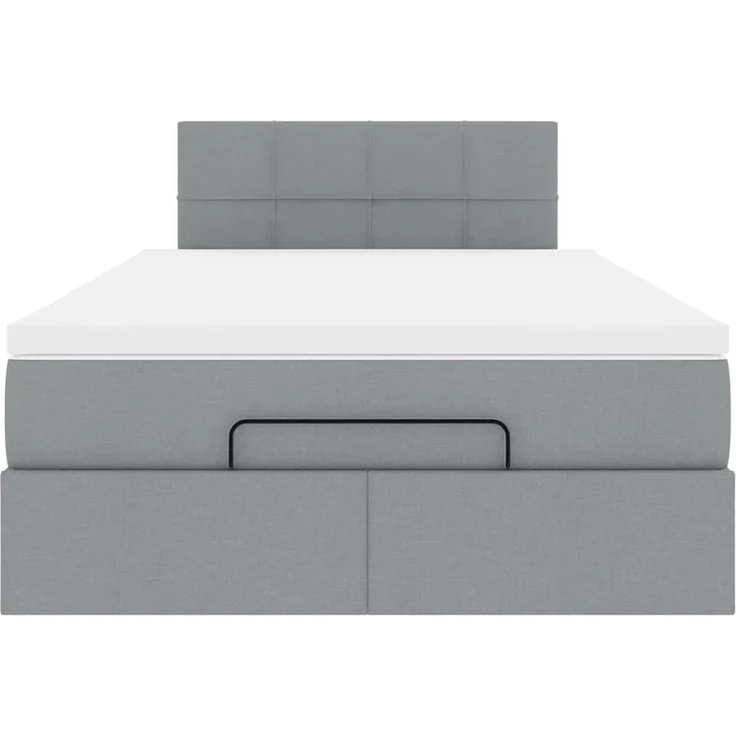 vidaXL Ottoman-Bett mit Matratze Hellgrau 120x200 cm Stoff 3311449 – Bild 5