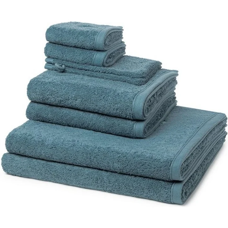 Ross Vita 8 tlg. Frottier-Set - 2 X Handtuch (50 X 100cm), 2 X Duschtuch (70 X 140cm), 2 X Gästetuch (30 X 50cm), 2 X Waschhandschuh (16 X 22cm) - 520 g/m2 - Pazifik – Bild 1