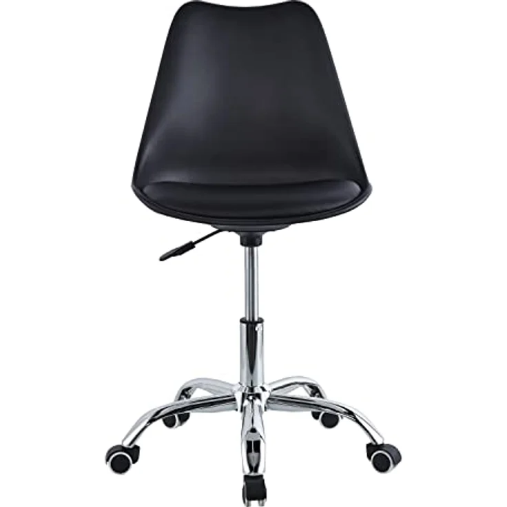 Brigros WeHome Moderner Bürostuhl Jugendzimmer Arbeitszimmer Wartezimmer Bürostuhl mit Kunstledersitz (Black) – Bild 5