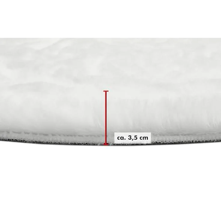 LUXOR living Fellteppich Novara, rund, Höhe: 35 mm, Kunstfell, Kaninchenfell-Haptik, besonders weicher Hochflor – Bild 7