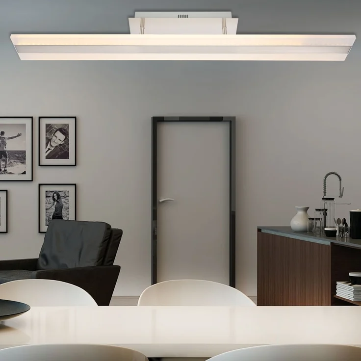 LED Deckenleuchte, Aluminium nickel matt, L 90 cm – Bild 6