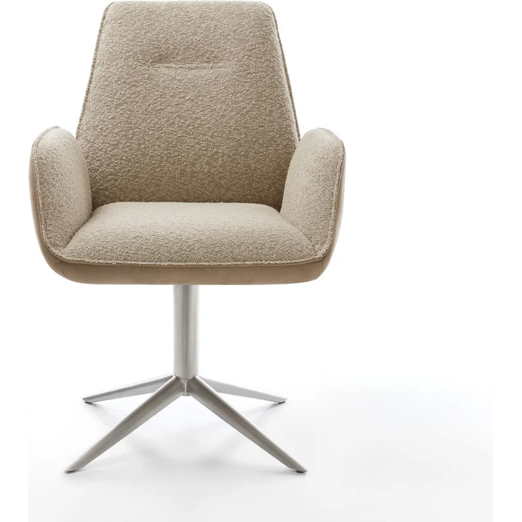 Drehstuhl Zoa-Flex Materialmix Schlamm Fußkreuz Edelstahl 360° drehbar Wippfunktion Taschenfederkern – Bild 2