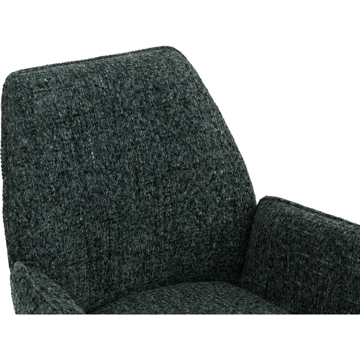 6er-Set Esszimmerstuhl HWC-G67, drehbar Auto-Position Metall Chenille (410g/m²) ~ Gestell schwarz, dunkelgrün – Bild 5