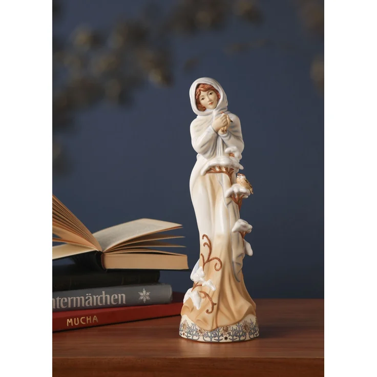 Goebel / Alphonse Mucha - Winter,Figur,10,0cm x 9,5cm x 31,5cm / Porzellan / 10,0cm x 9,5cm x 31,5cm – Bild 2