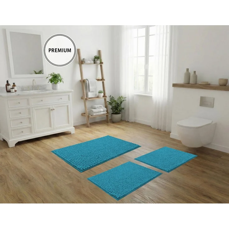 OTTO home Badematte Vanessa Chenille, Standard & Premium, 15mm oder 20mm, auch als 2er Set, rutschhemmend beschichtet, schnell trocknend, strapazierfähig, fußbodenheizungsgeeignet, Polyester, rechteckig, Uni Farben, besonders weich, flauschig, Badvorleger – Bild 3
