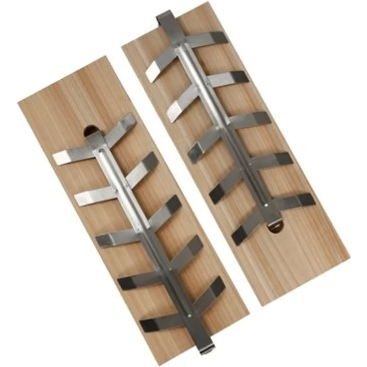 Meateor Räucherbrett BLACK FRIDAY ANGEBOT Lachsplanke, Lachsbrett, Flammlachsbrett 2er-Set, (Set, 2-St, 2x Lachsbrett mit Halterung), Edelstahl Halterung, passend zu vielen handelsüblichen Grills – Bild 4