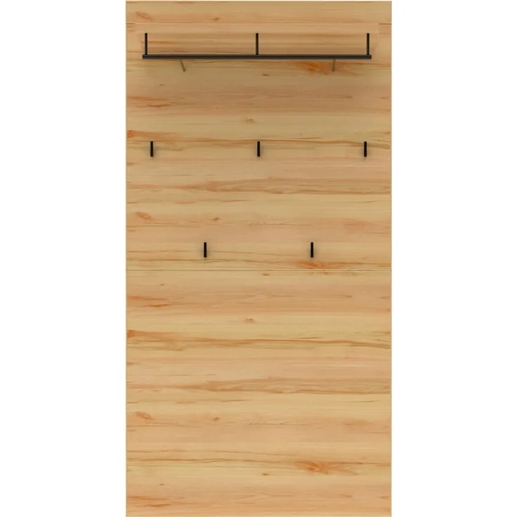 XORA 'OHIO' Wandgarderobe breit, MDF Wildeiche, 80 x 158 x 28 cm, mit 5 Haken und Kleiderstange