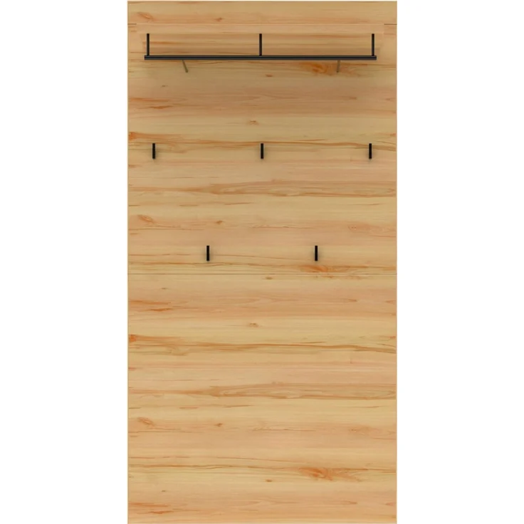 XORA 'OHIO' Wandgarderobe breit, MDF Wildeiche, 80 x 158 x 28 cm, mit 5 Haken und Kleiderstange – Bild 1