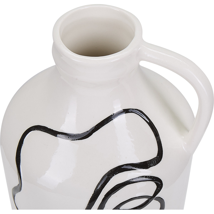 Blumenvase AGRINION Steinzeug 19 cm Weiß – Bild 4