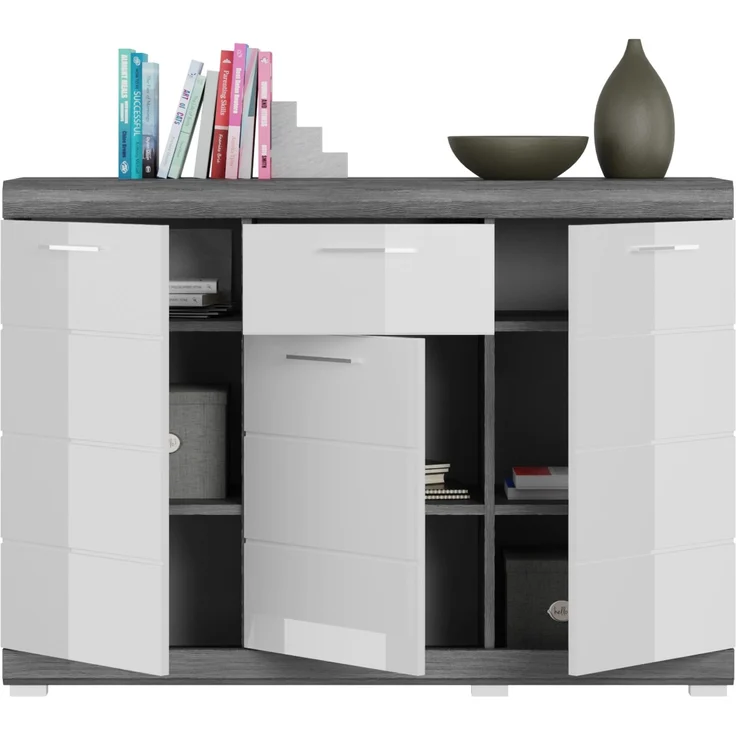 Sideboard Scout - Rauchsilber / Weiß Hochglanz – Bild 3