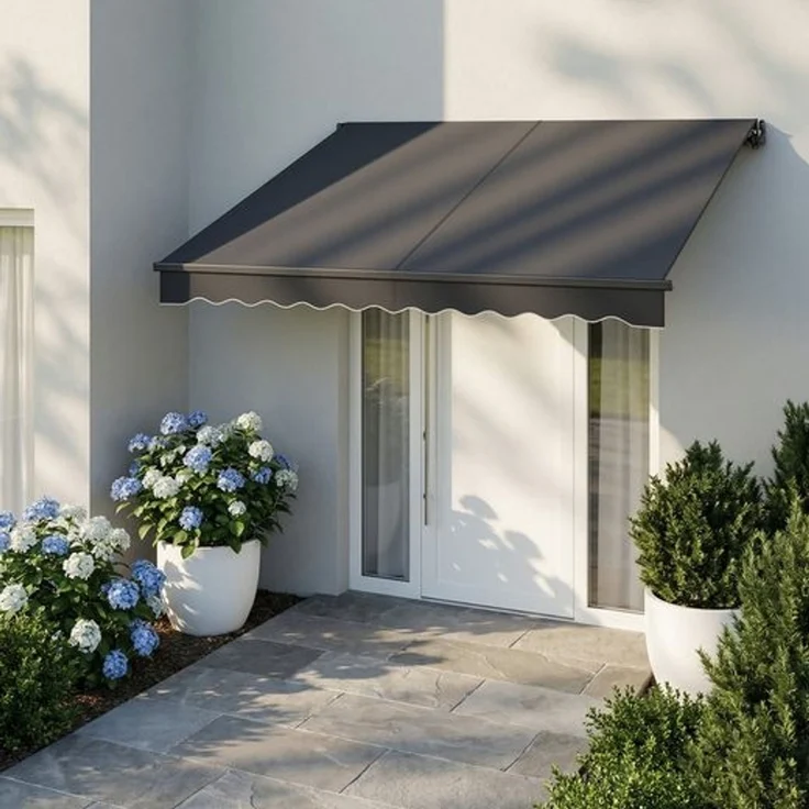 SONGMICS Gelenkarmmarkise, Handkurbel, UPF 50+, Aluminiumlegierung, 300 x 250 cm, grau – Bild 2