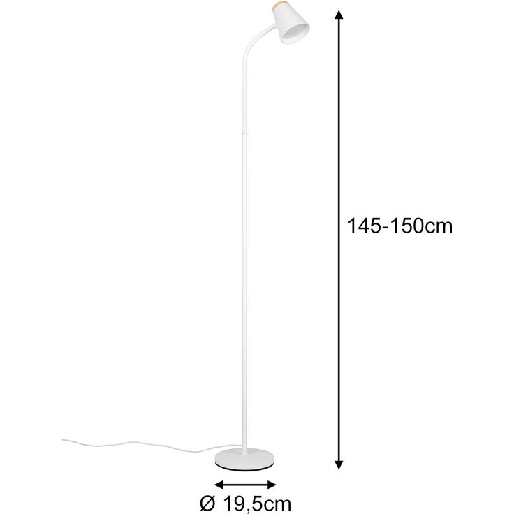 LED Stehlampe PONGO Weiß flexibel biegsam, Höhe 145cm – Bild 4