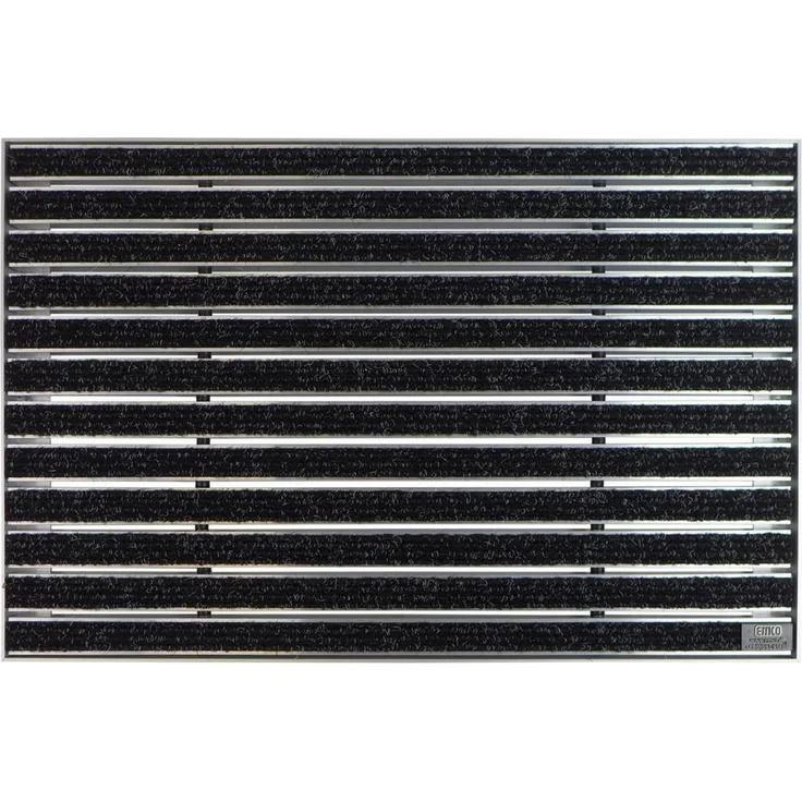 Emco Fußmatte Eingangsmatte DIPLOMAT + Rahmen Aluminium, Rips Anthrazit, rechteckig, Höhe: 25 mm, Größe: 600x400 mm, für Innen- und überdachten Außenbereich – Bild 3