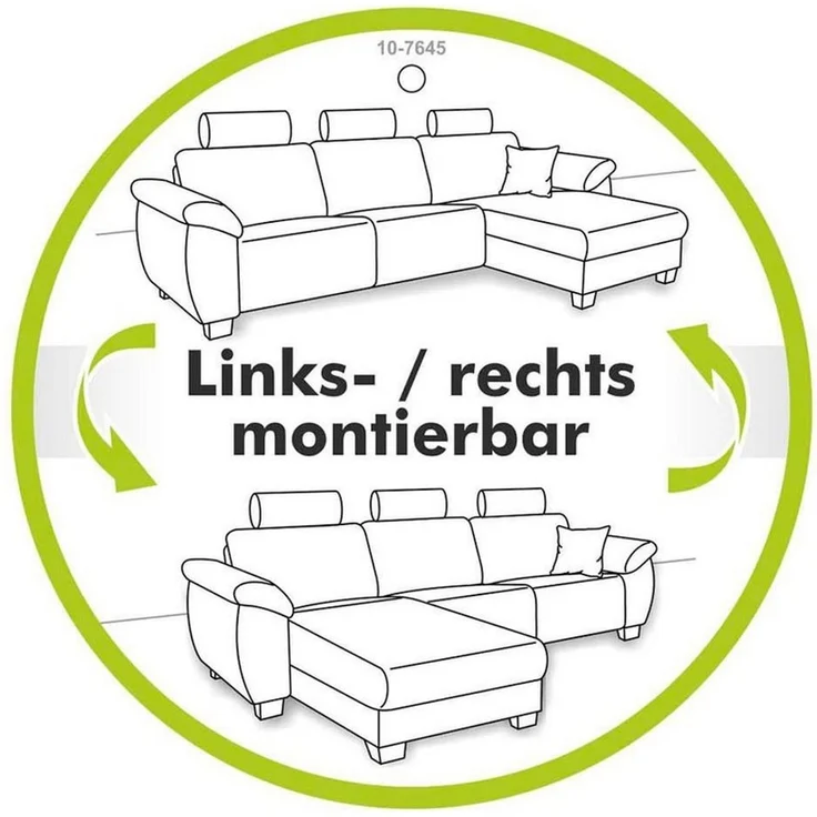 Jockenhöfer Gruppe Wohnlandschaft Brixen U-Form, Bettfunktion, Bettkasten, Ottomane ist links oder rechts montierbar – Bild 3