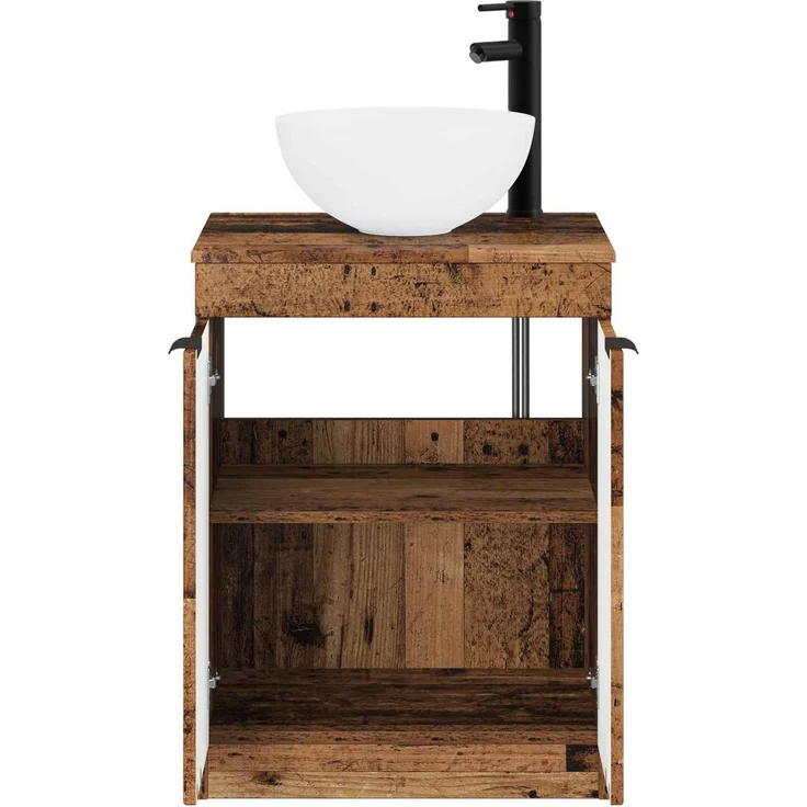vidaXL Waschbeckenschrank Altholz 54 x 41 x 100 cm Holzwerkstoff 3404212 – Bild 3