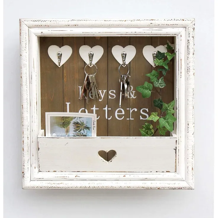 Wandorganizer Vintage Schlüsselboard Holz Ablage 93857 Briefablage Shaby Chic