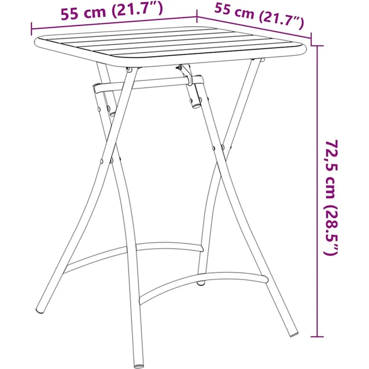 vidaXL Bistrotisch Anthrazit 55 x 55 x 72,5 cm 42002948 – Bild 11