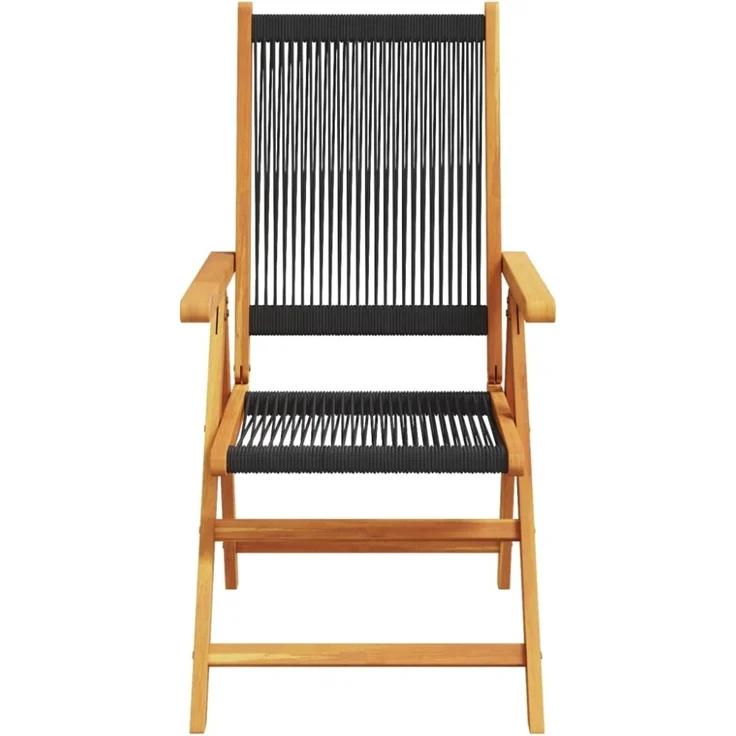 vidaXL Gartenstühle 2 Stk. Schwarz Massivholz Akazie und Polypropylen 367654 – Bild 8