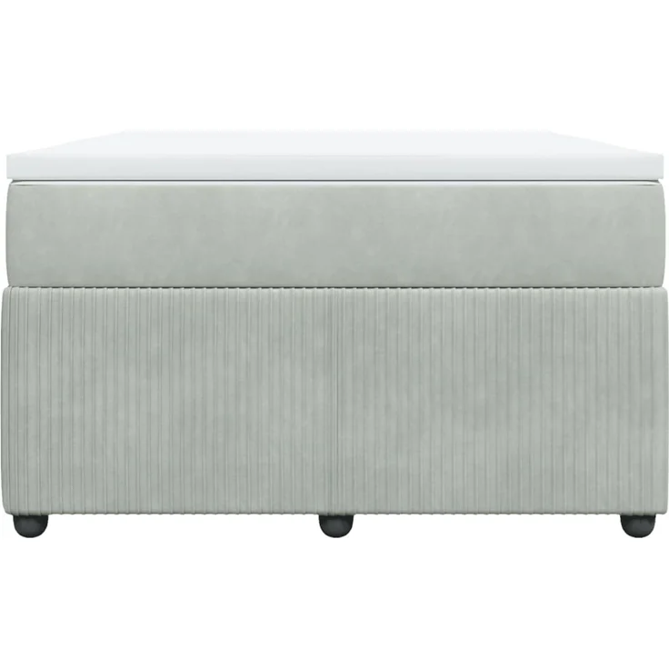vidaXL Boxspringbett mit Matratze Hellgrau 120x190 cm Samt 3285626 – Bild 4