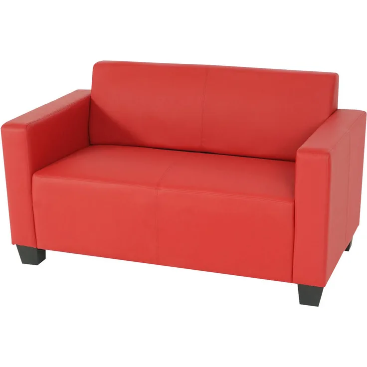 MCW 2-Sitzer-Sofa, Rot, Textil, modernes Design, bequeme Sitzpolsterung, 136x76x72 cm, maximale Belastbarkeit 260 kg