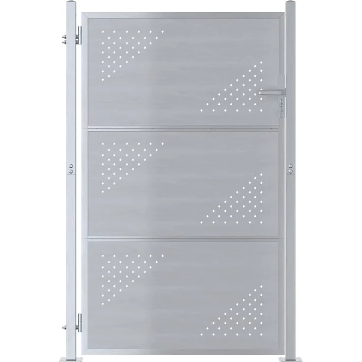 vidaXL Gartentor mit Schloss Silber 85 x 120 cm Edelstahl 3402580 – Bild 2