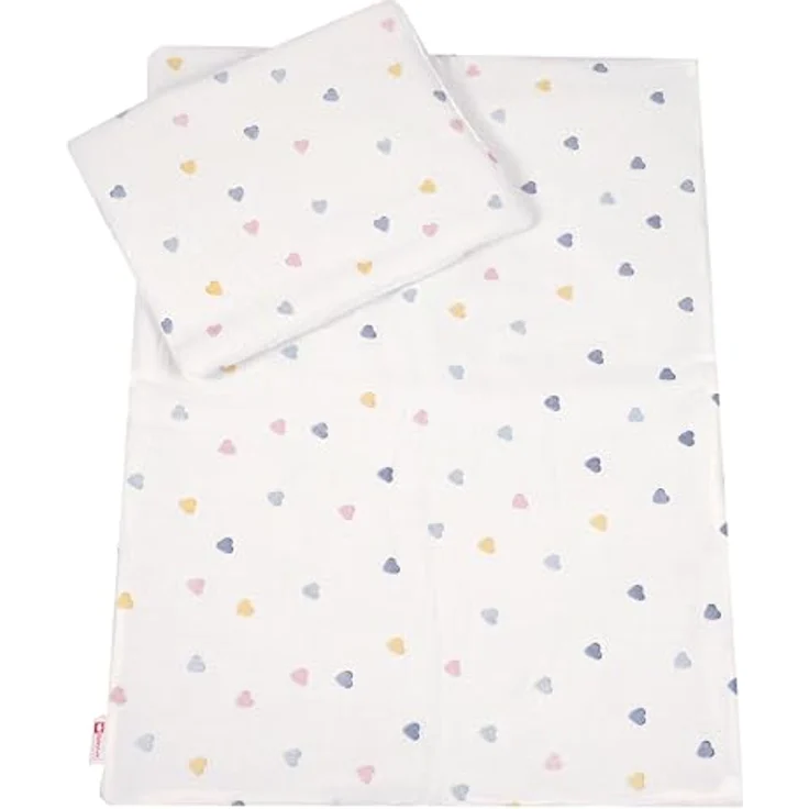 Babydecke BabyLux Babydecke Musselin Kinderwagendecke Kuscheldecke 75x60cm MPM, BabyLux, D4 Bunte Herzen MPM – Bild 2