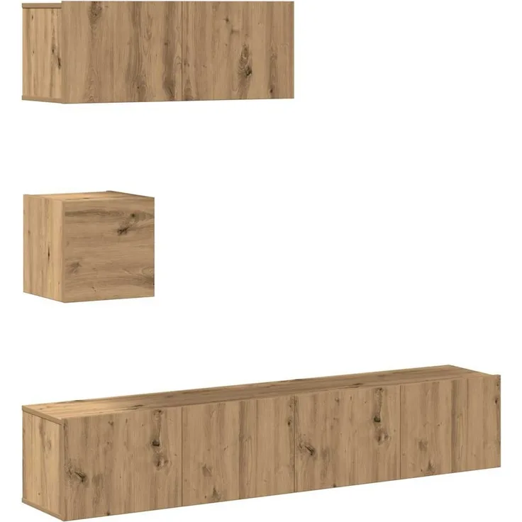 vidaXL 4-tlg. TV-Schrank-Set Wandmontage Artisan-Eiche Holzwerkstoff 3329156