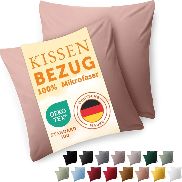 Blumtal Kissenbezüge aus gebürstetem Mikrofaser-Gewebe, (2 Stück), mit Reißverschluss oder Verschlusslasche