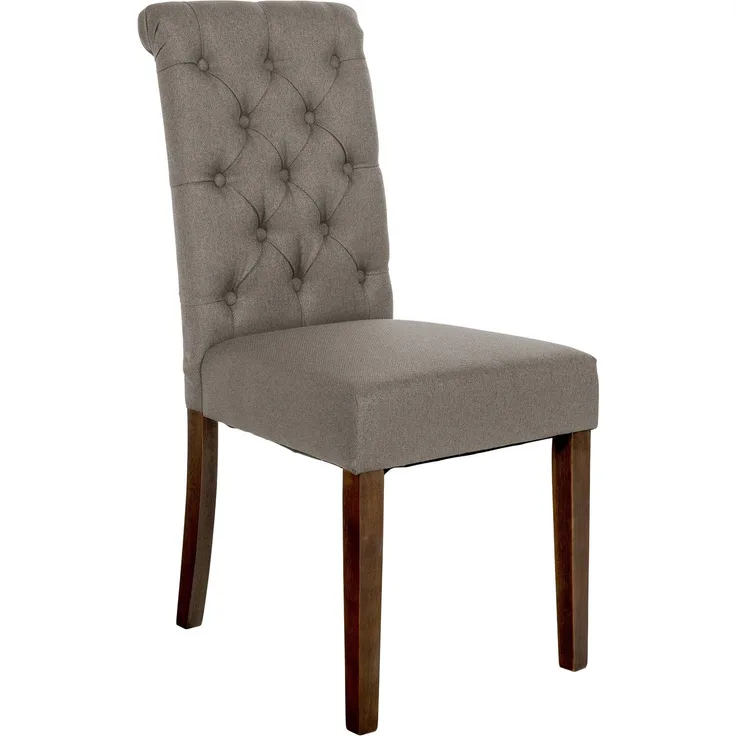 CLP Esszimmerstuhl Lisburn Mit Lehne im Chesterfield Design,taupe Stoff