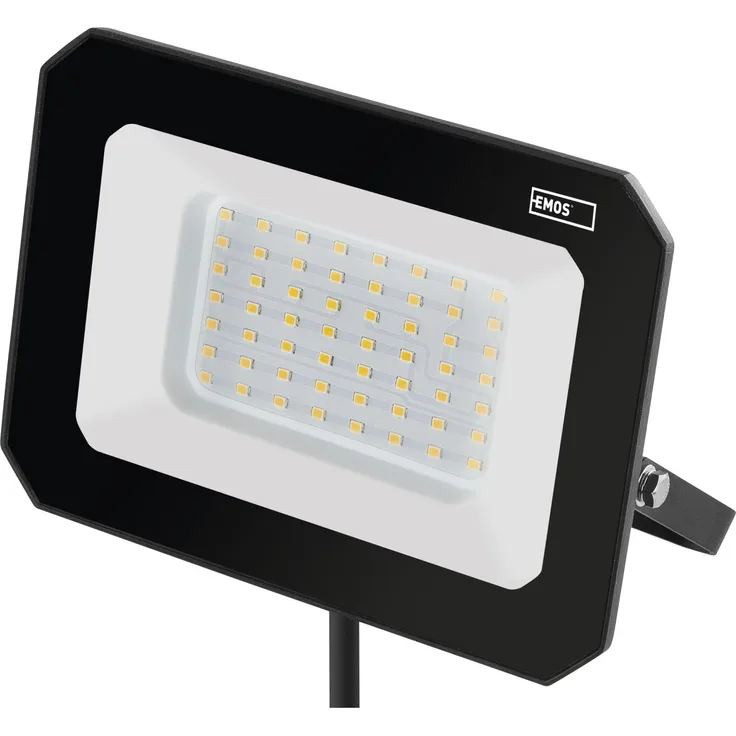 EMOS LED Strahler SIMPO 50 W, IP65 wasserdichtes Flutlicht für Feuchtraum oder Außen, superhell 5000 lm, Neutralweiß 4000 K, Lebensdauer 25 000 Stunden, inkl. 20 cm Anschlusskabel
