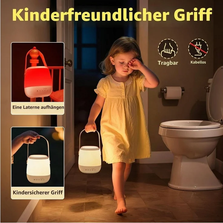 Vivitar LED Nachtlicht Dimmbar mit White Noise Maschine, 3-in-1 Baby Stilllicht, USB aufladbar und Tragbar, Fütterungslampe zum Stillen und Fläschchengeben, Nachtlicht für Kinderzimmer, mit Fernbedienung, 15/30/60-Minuten-Timer, über USB aufladbar, 35 ... – Bild 4