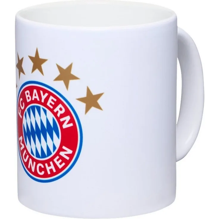 FC Bayern München Tasse FC Bayern Tasse 5 Sterne Logo Weiß, Keramik