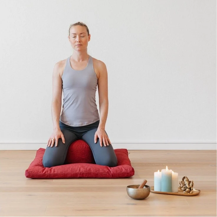 bodhi Meditationskissen Meditations-Set: Meditationskissen + Zabuton, Mayuri, dunkelrot – Bild 2