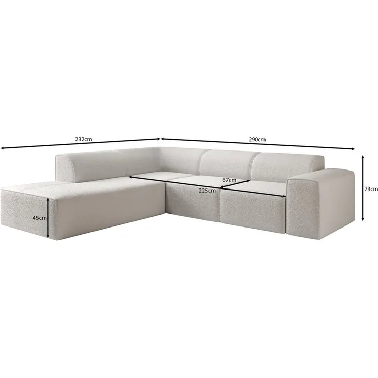 Luxusbetten24 Sofa Designer Sofa Idiola L, in Teddy Bouclé