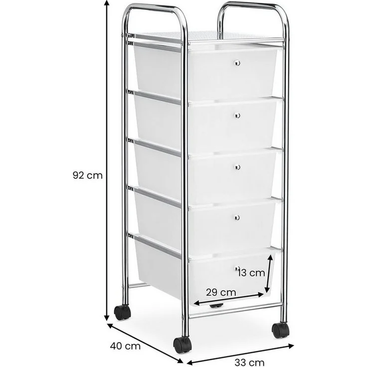 IDIMEX Beistellwagen GINA, Rollcontainer Friseurwagen Kosmetik Roll Badregal mit 5 Schubladen Met – Bild 3
