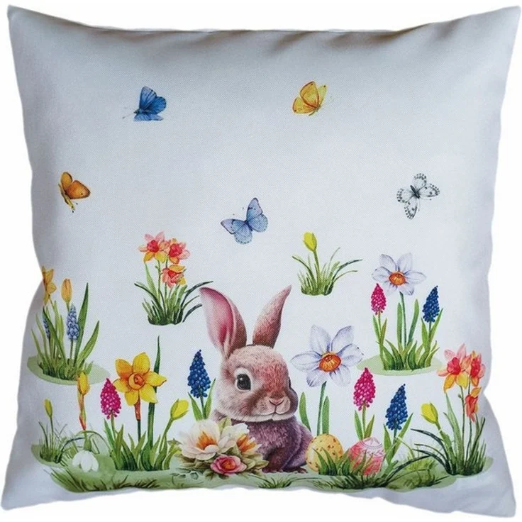 texpot Kissenhülle Dekokissen Druck Osterhase Blumenwiese Ostern Frühling, (1 Stück) – Bild 2