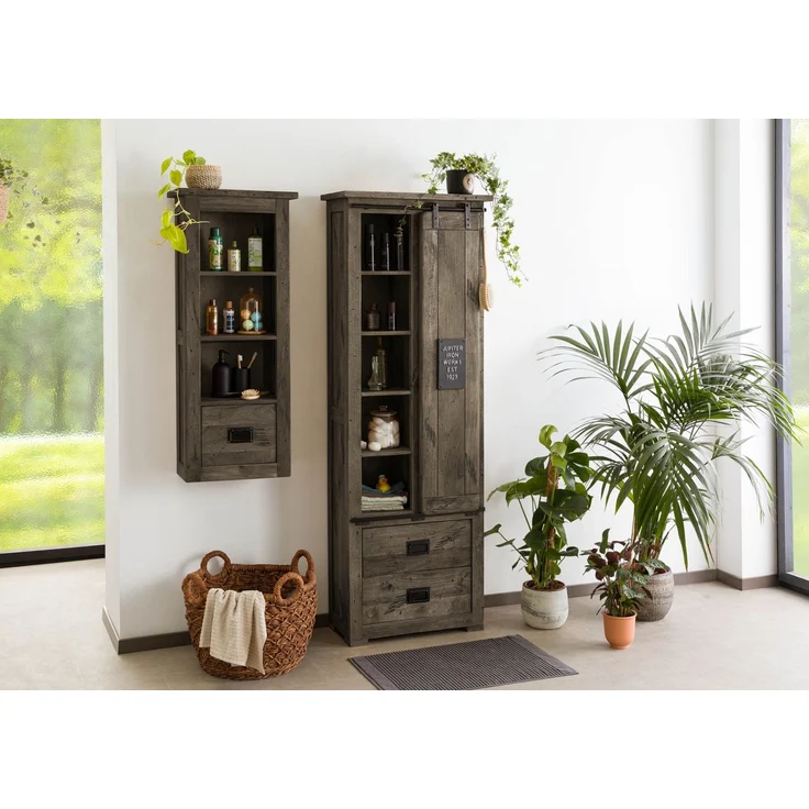 Schrank Mango 70x35x195 grau lackiert RAILWAY #284 – Bild 2