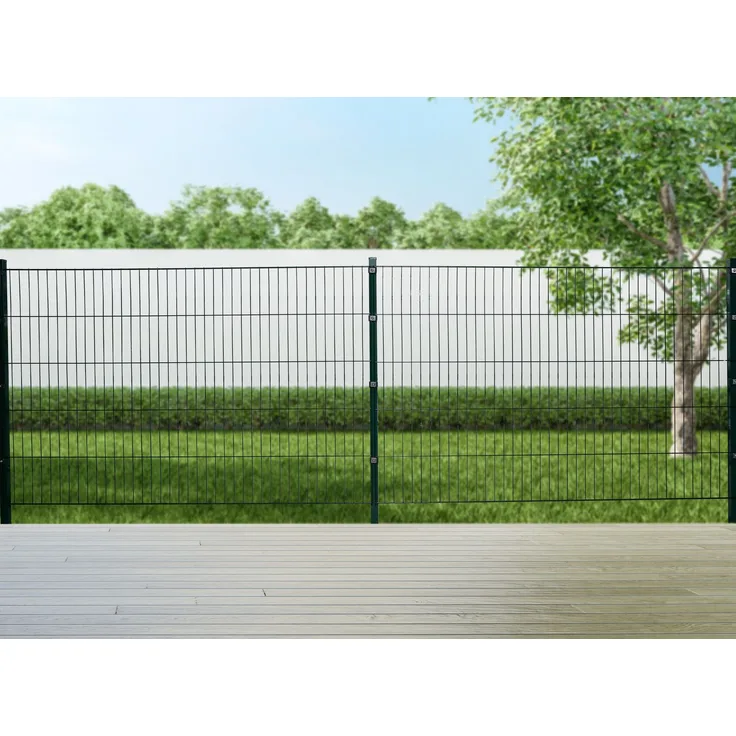 Garden 'N' More Einzelstabmattenzaun Set standard, 50 cm hoch, grün, 5 Elemente für 10 m, 6 Pfosten
