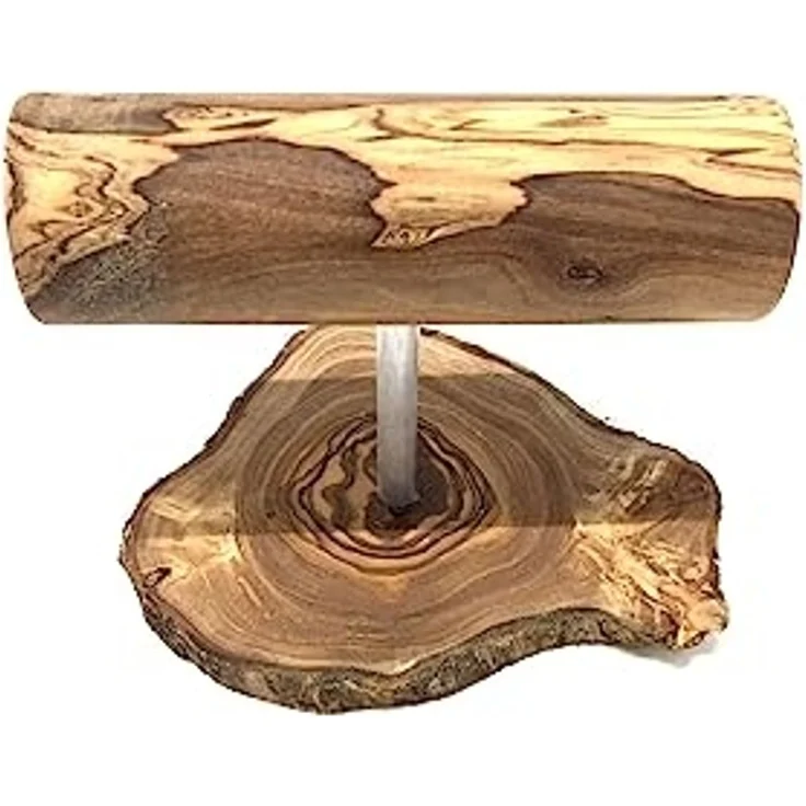 Olivenholz-erleben Uhrenrolle Uhrenhalter LUXURY aus Olivenholz – edle Präsentation für Armbanduhren (1 St), Die runde Form, ø 4,5 cm, schützt das Uhrenarmband vor Knicken – Bild 2