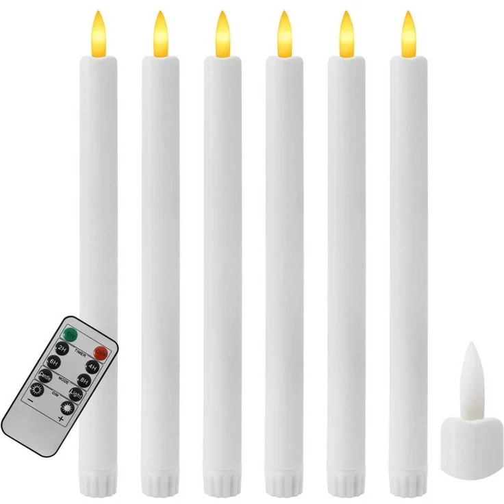 OZAVO LED-Kerze LED Stabkerzen mit Fernbedienung und timer,6pcs, für Weihnachten, Heimdekoration – Bild 2