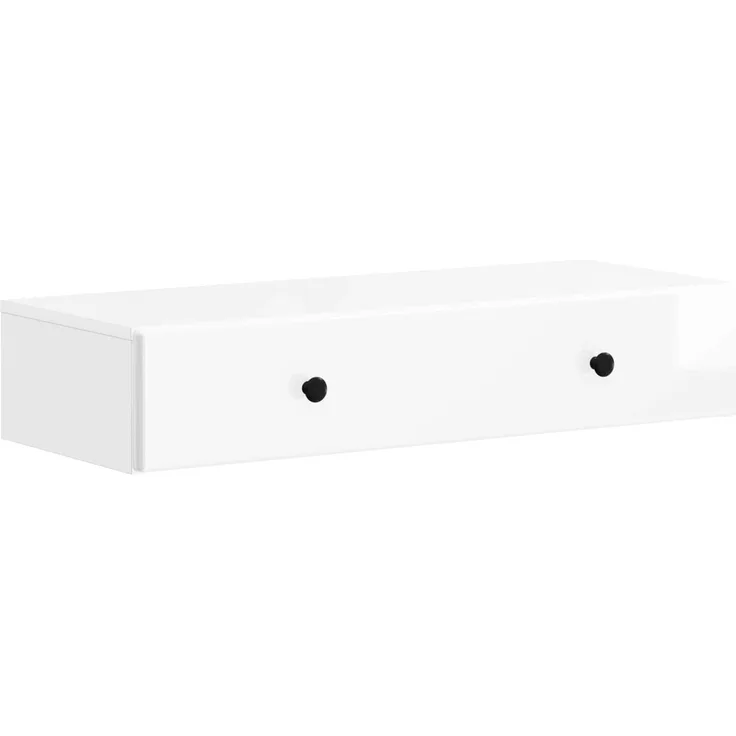 vidaXL Wandmontierter Beistelltisch Hochglanz Weiß 87,5 x 34,5 x 17 cm 899179