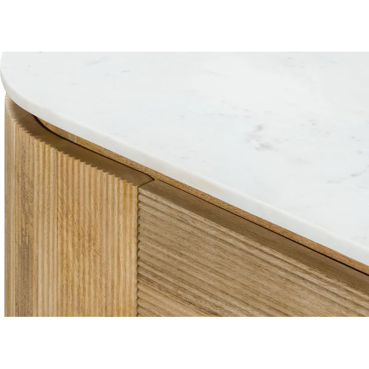TV-Board Mango 240x40x50 natur lackiert / Marmor weiß FLORENZ #103 – Bild 4