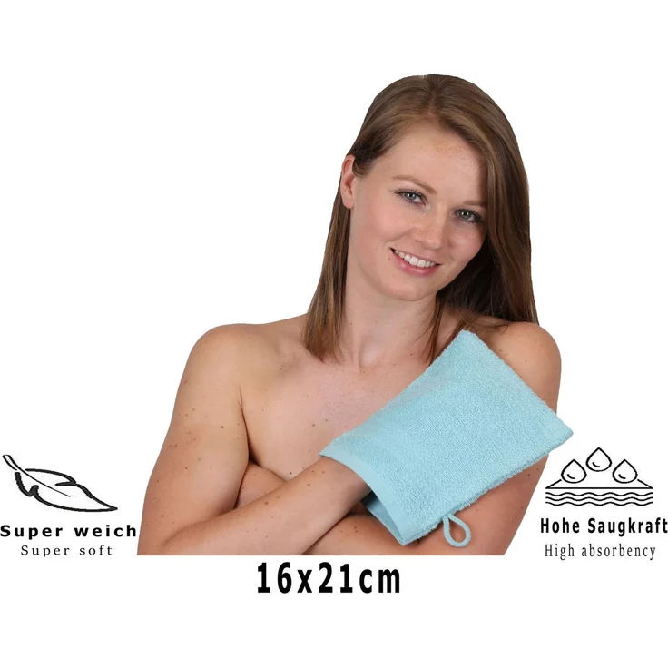 Betz Waschhandschuh 10-tlg. PREMIUM Größe 16 cmx21 cm, Baumwolle (Set, 10-St), 100% baumwolle – Bild 4