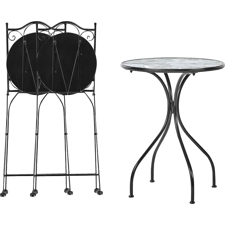 Bistro Set COZZANA Metall Schwarz